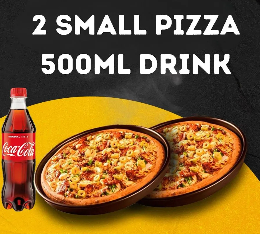 (Deal No 01)02 Small pizza with Drink 500ml